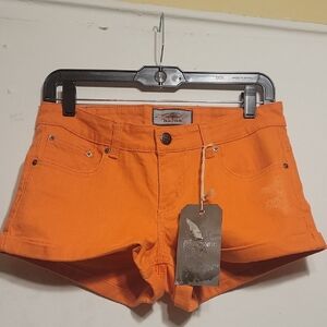 Americsn Style Denim Modern Vintage No 7 Orange Denim Women's Shorts Size L